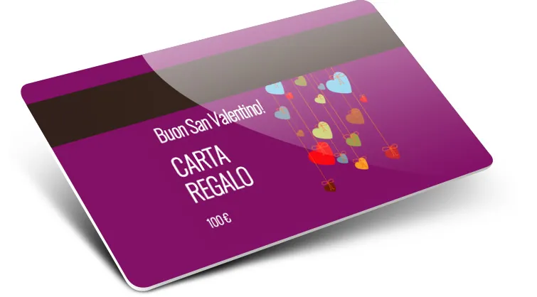 Tessere regalo in PVC per San Valentino