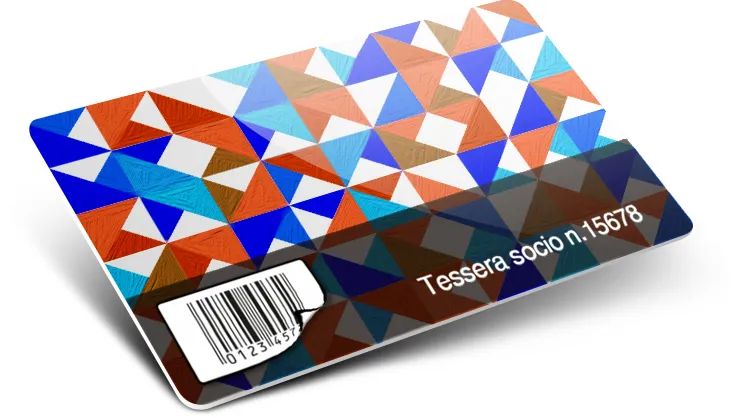 Tessere fedeltà con barcode ed etichetta staccabile