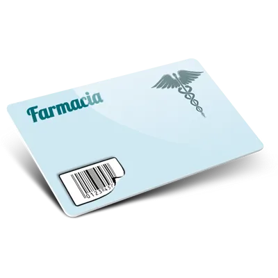 Tessere e cards per farmacie con etichetta stacca e attacca
