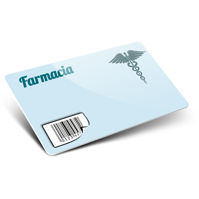 Tessere e cards per farmacie con etichetta stacca e attacca